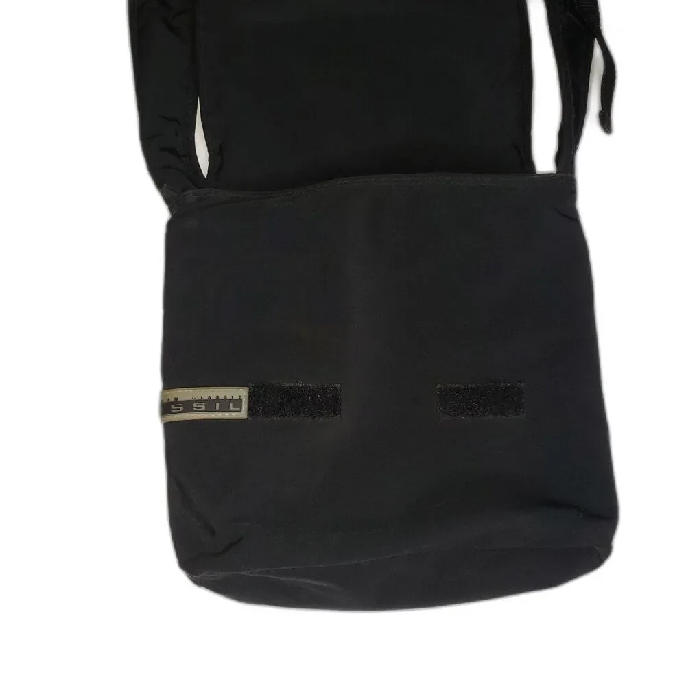 Vintage FOSSIL Nylon Crossbody Travel Bag Purse Tote Black with Adjustable Strap